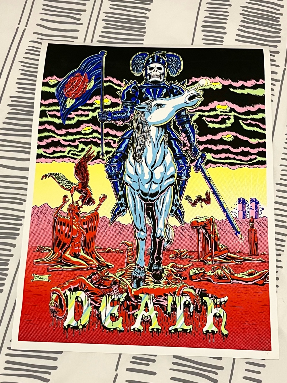 Benjamin Marra 18x24 Death Screen print/poster - Death Rider Graphic